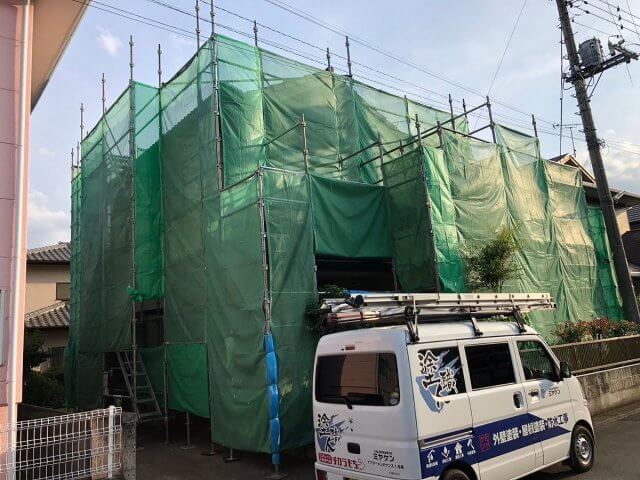 佐波郡玉村町 屋根塗装 足場組み ミヤケン