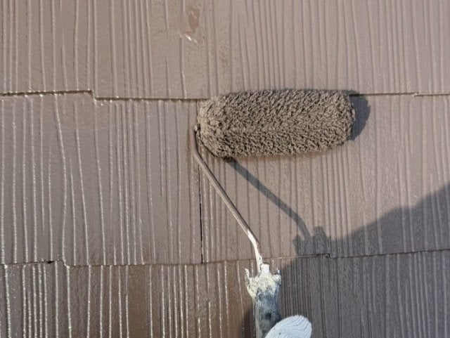 さいたま市北区 屋根塗装 上塗り1ミヤケン
