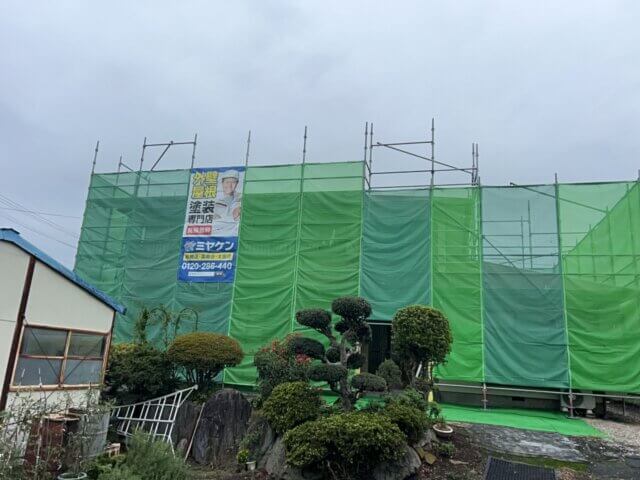 高崎市宮沢町　足場完成　ミヤケン