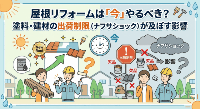 屋根リフォームは「今」やるべき？塗料・建材の出荷制限（ナフサショック）が及ぼす影響 | その他
